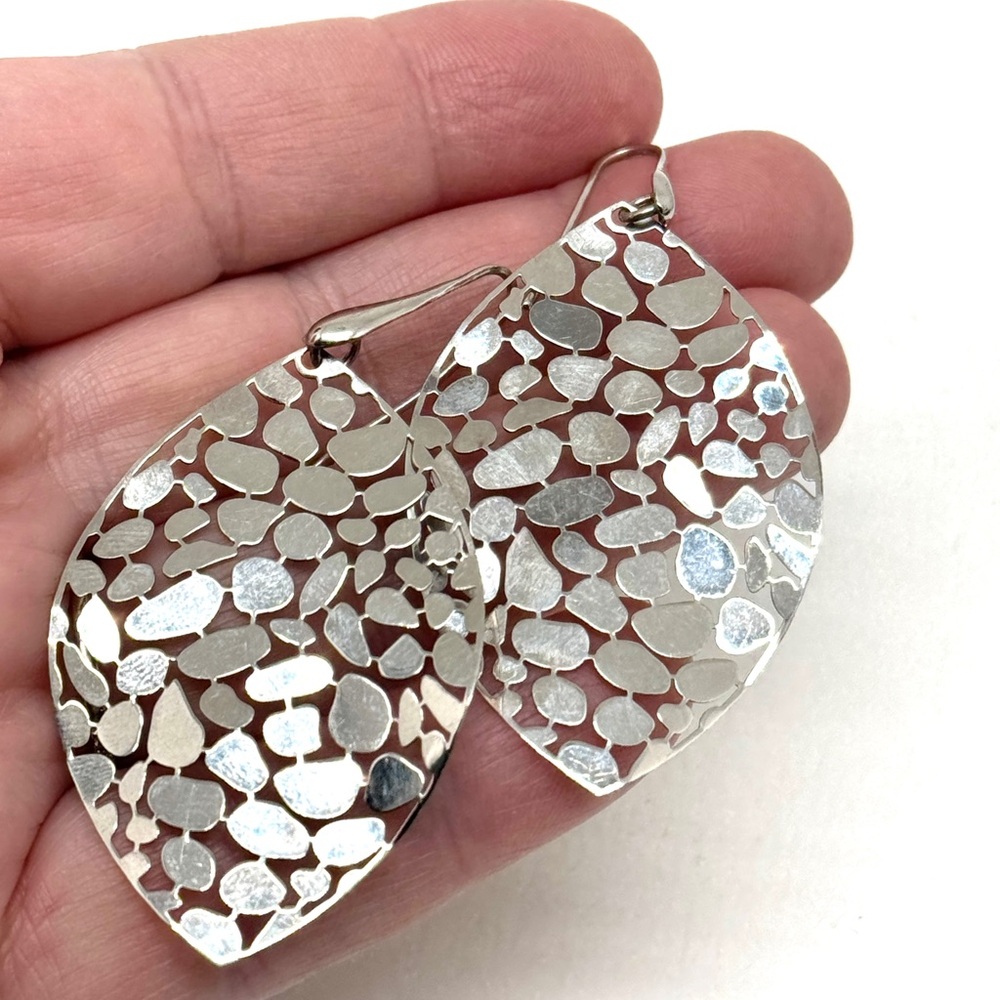 Sterling Silver Marsala Dangle Leaf Earrings Cuto… - image 3